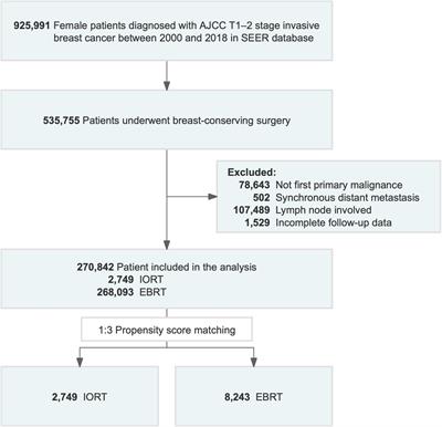 Prognosis comparison between intraoperative radiotherapy and whole-breast external beam radiotherapy for T1–2 stage breast cancer without lymph node metastasis treated with breast-conserving surgery: A case–control study after propensity score matching